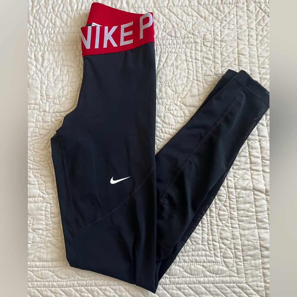 Nike Women’s Leggings with Red Waistband